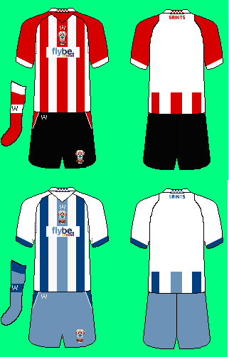 Southampton 2010 Home and Away kits by Wondermaze