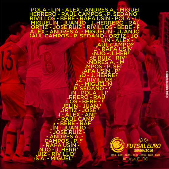 Spain UEFA Futsal EURO 2016™ Seven Time Winner