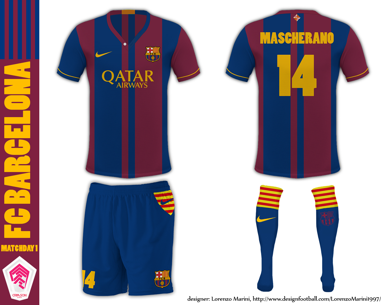 Barcelona C F Lorenzo Marini Matchday 1 Crimson League