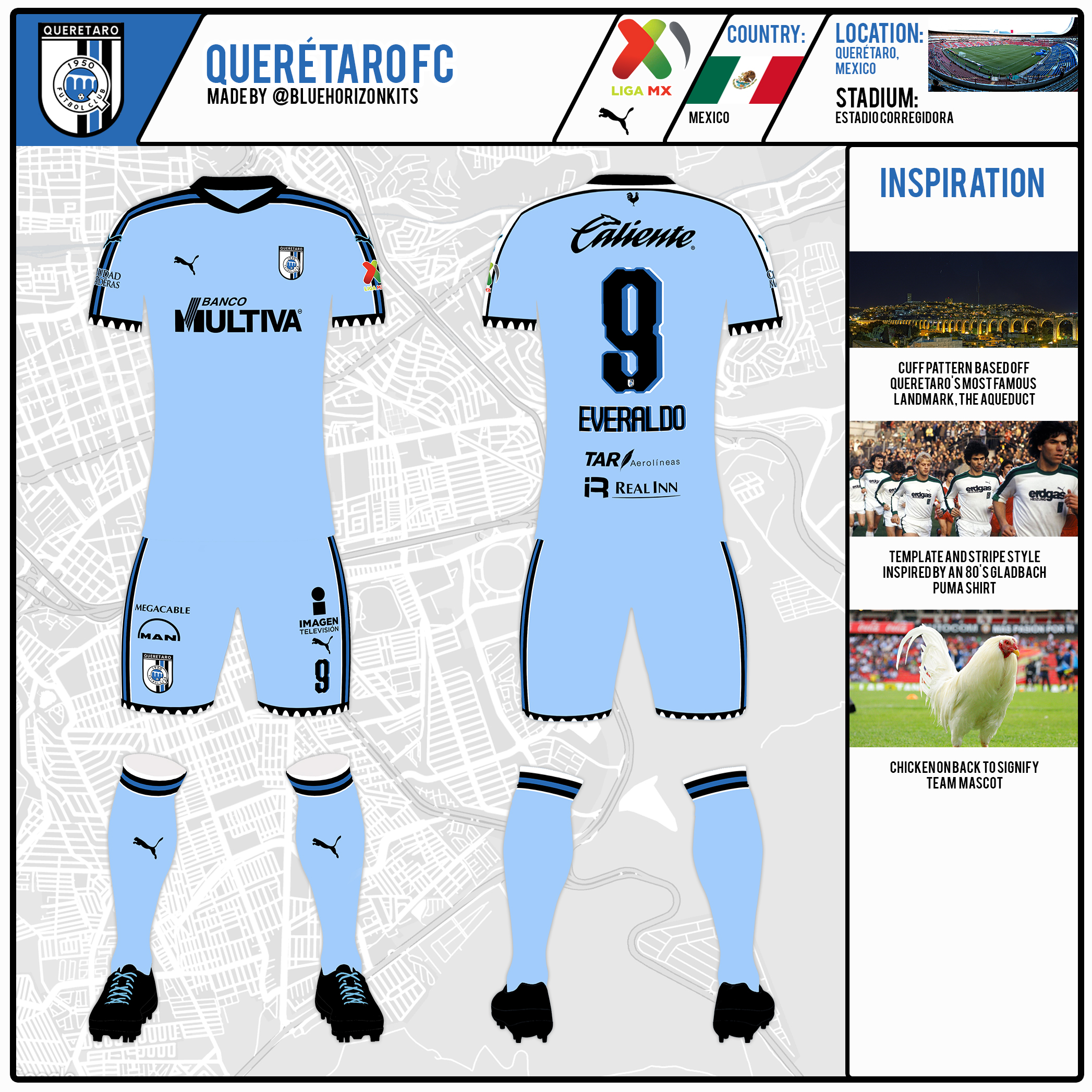 Querétaro F.C. Away Kit DFSL2 Wildcard Round made by bluehorizonkits