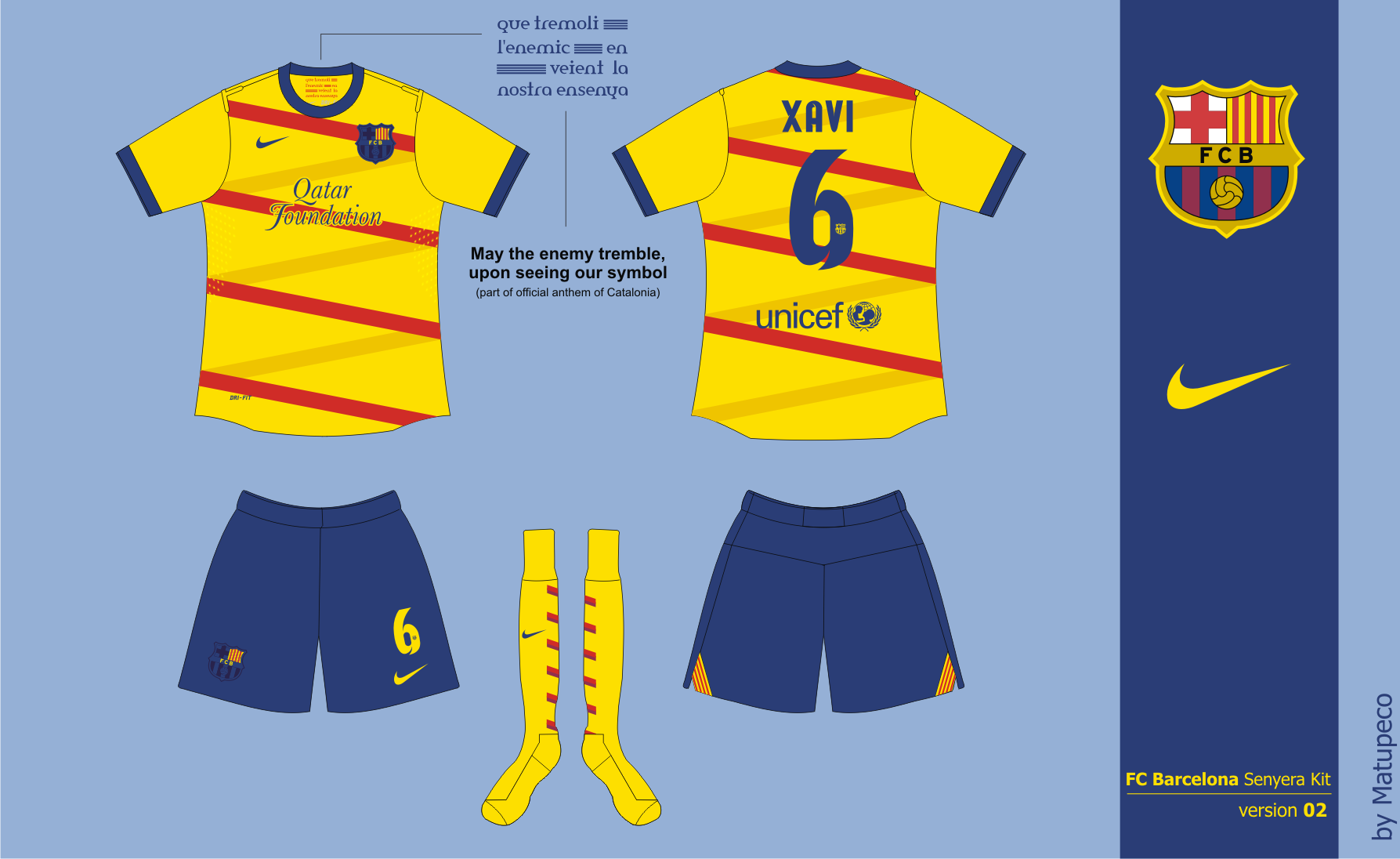 Fc barcelona top senyera kit