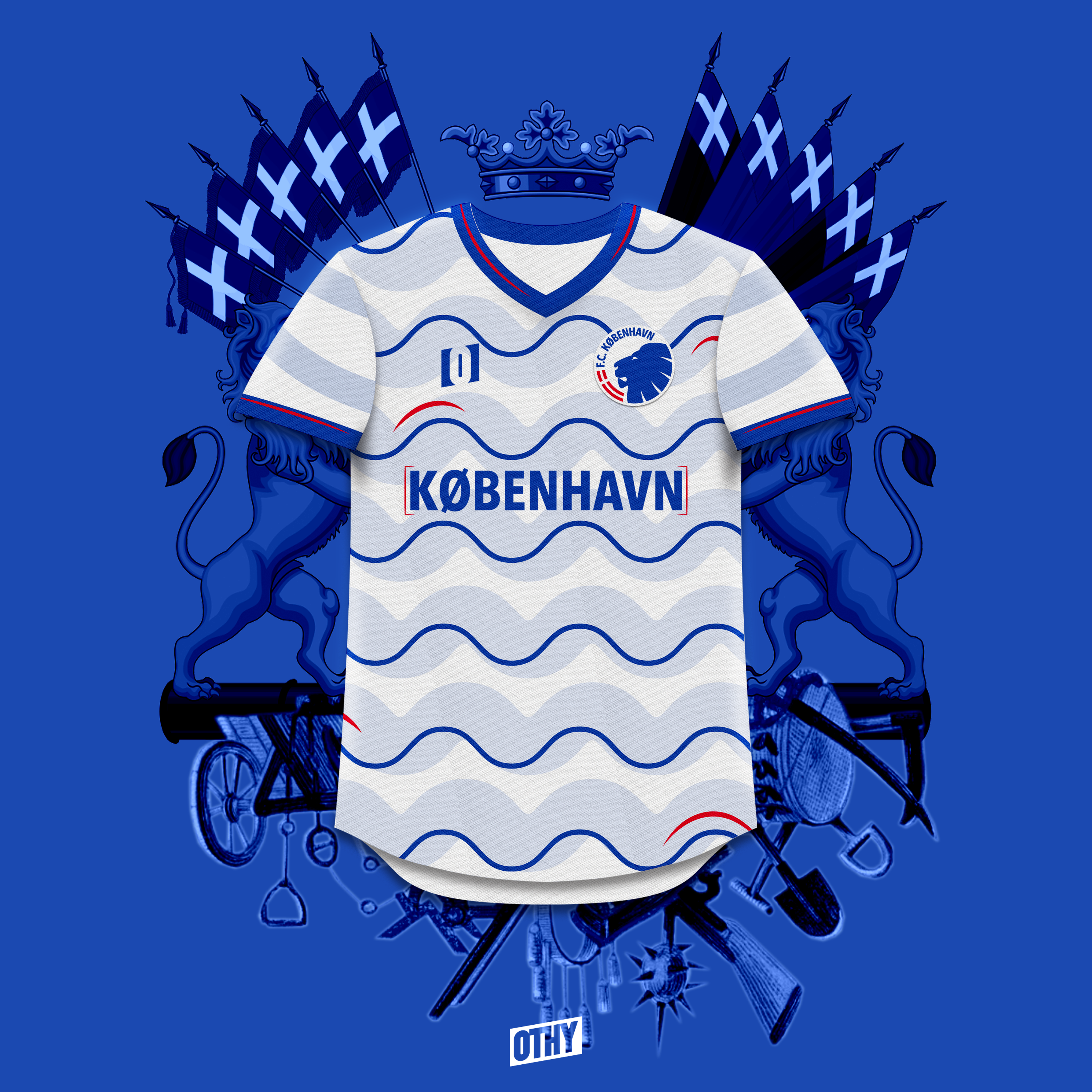 Maillot De Football København (Copenhague) – Kappa, Taille L, Homme, état Porté
