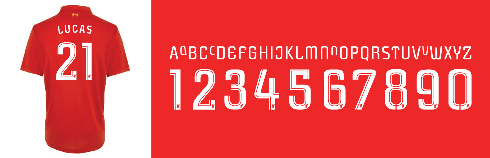 Liverpool new arrivals shirt font