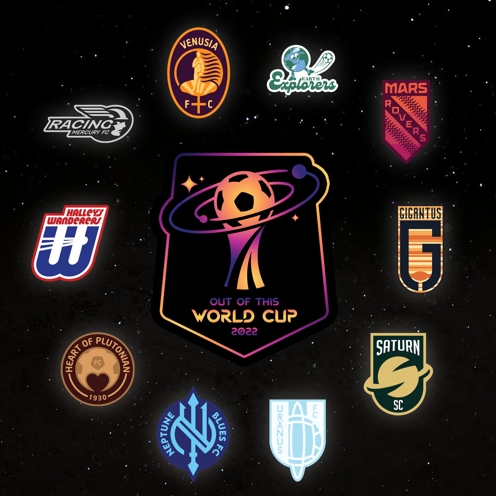 Out of this world cup crests