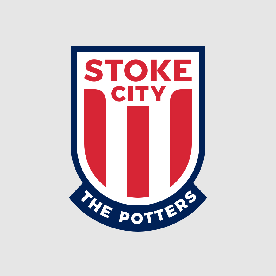 Bicchiere In Vetro 290 Ml | Stoke City Football Club | Fondo Pesante Con Stemma Smaltato | Regalo Tifoso