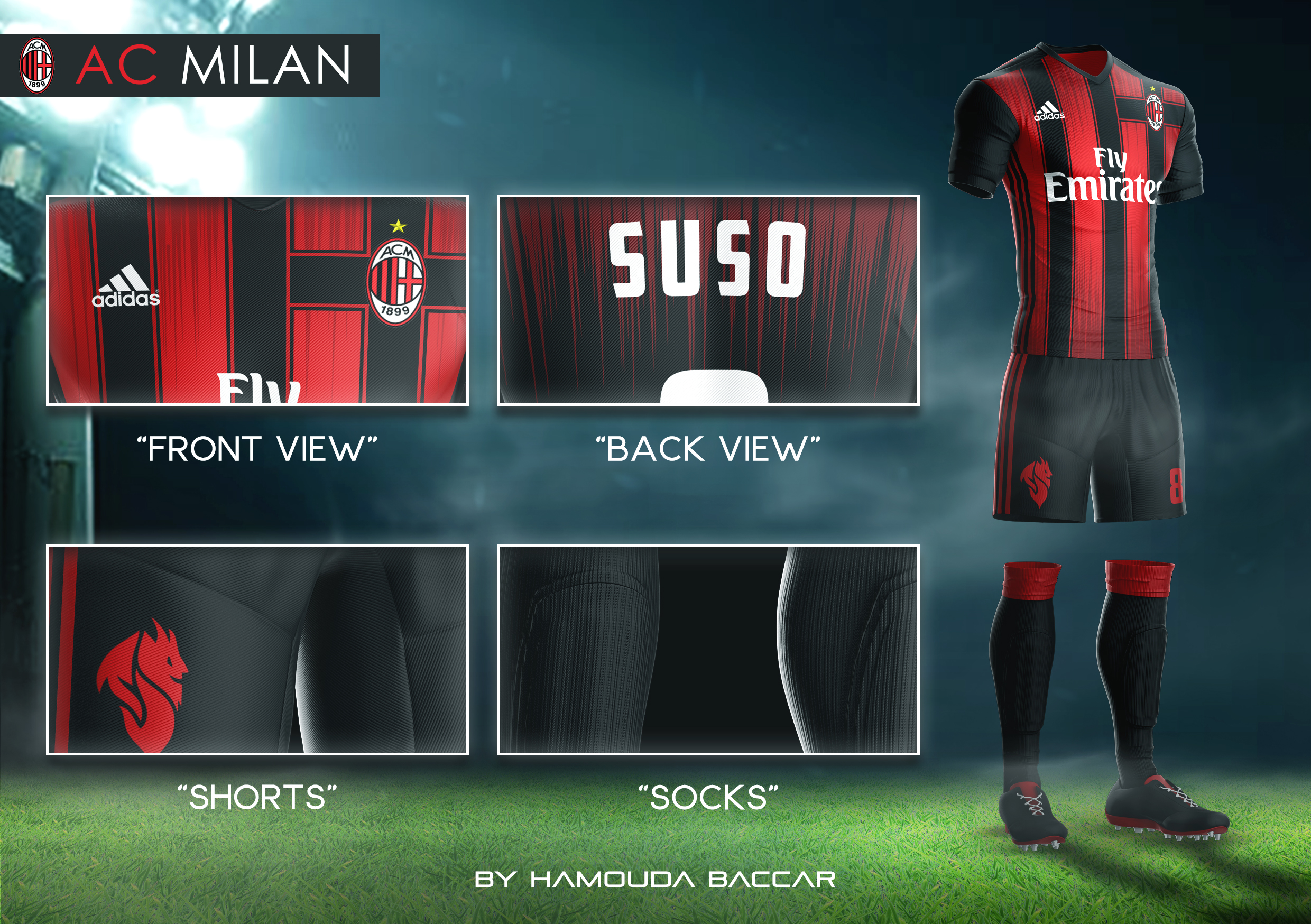 Ac Milan Football Concept Kit 2018 2019