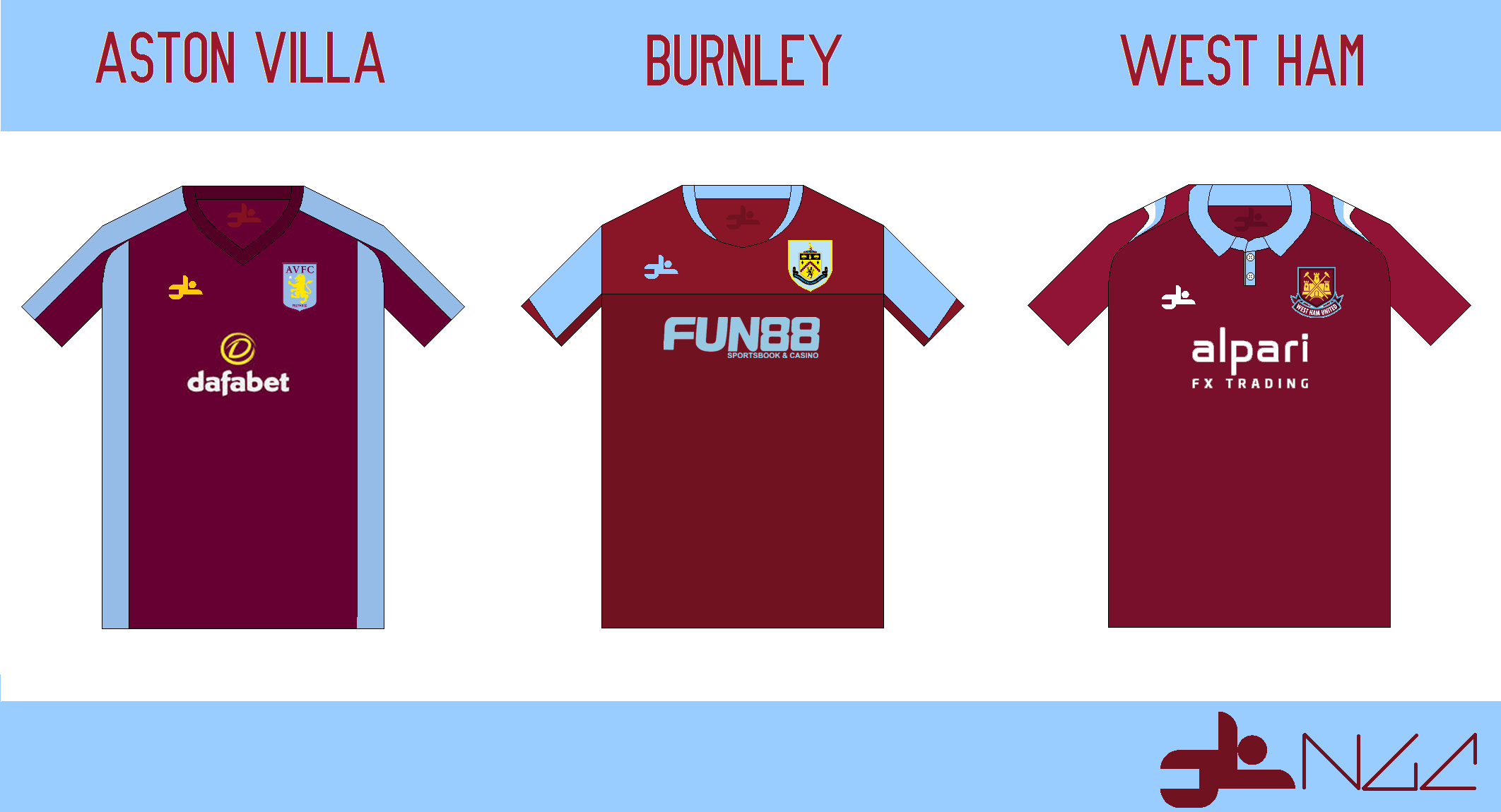 aston villa west ham burnley jersey