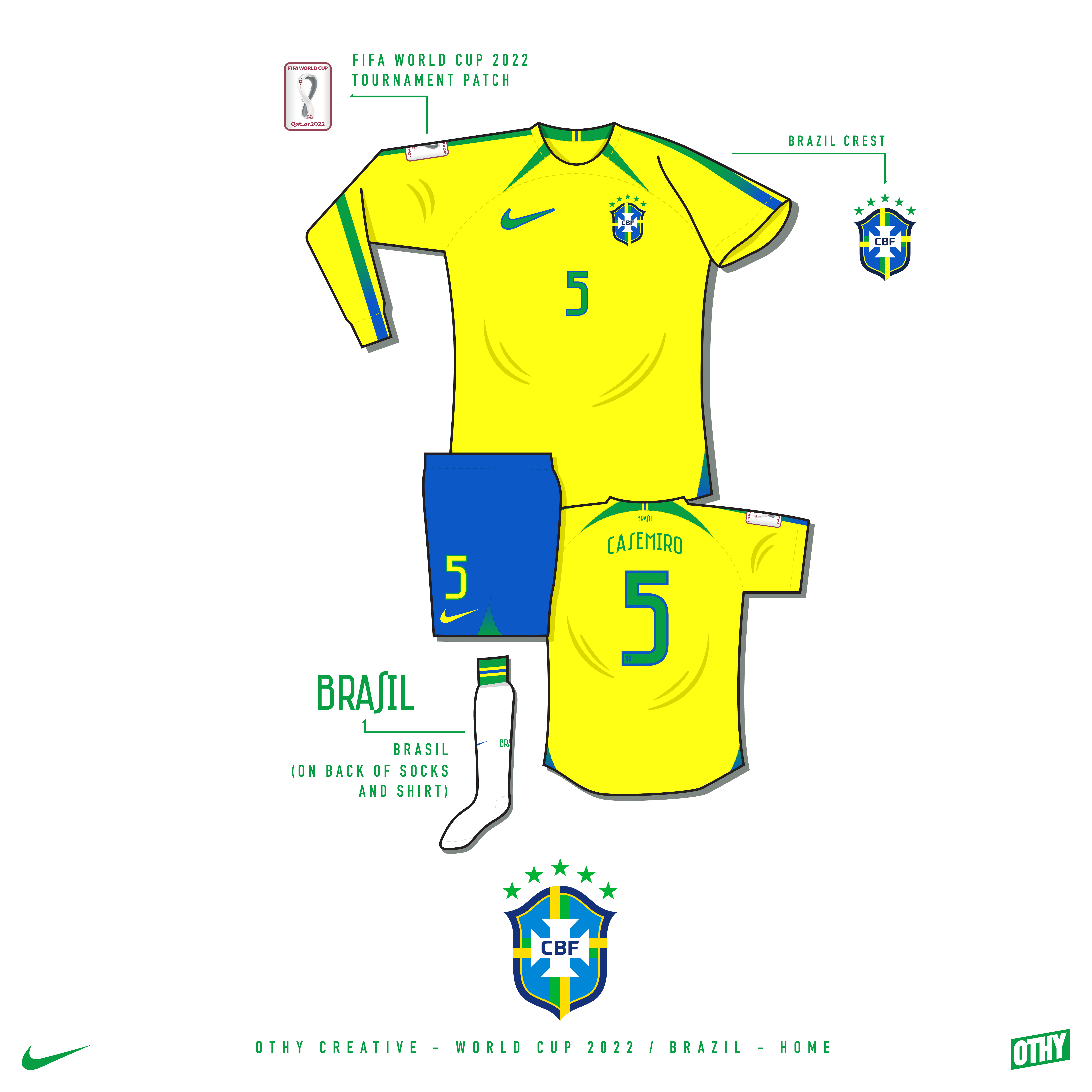 Brazil World Cup 22 Home kit