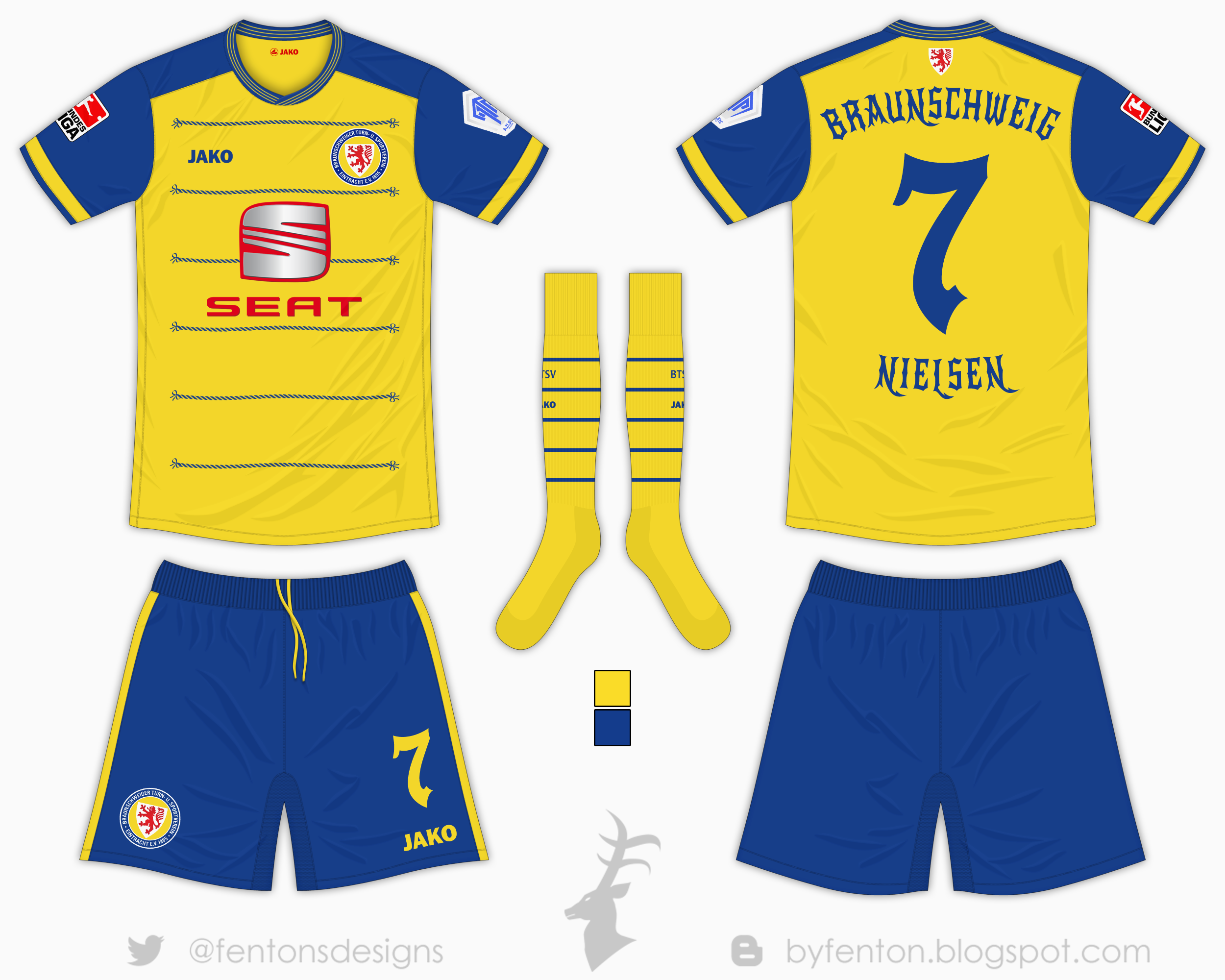 Eintracht Braunschweig Home Kit Jako Azure League Matchday 6