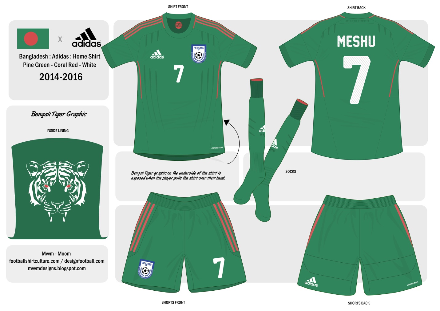 bangladesh red and green football jersey