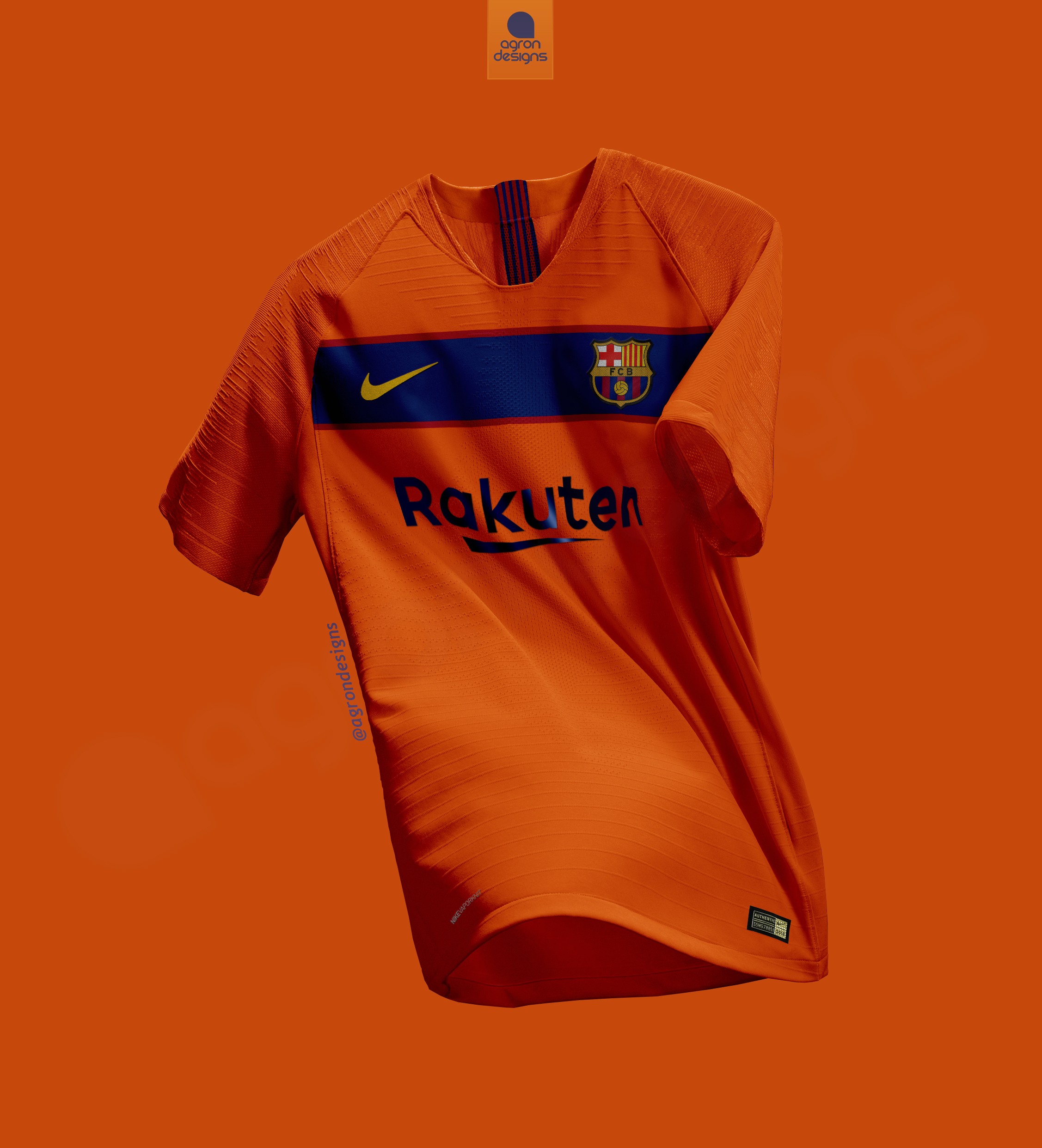 Barcelona orange away kit top
