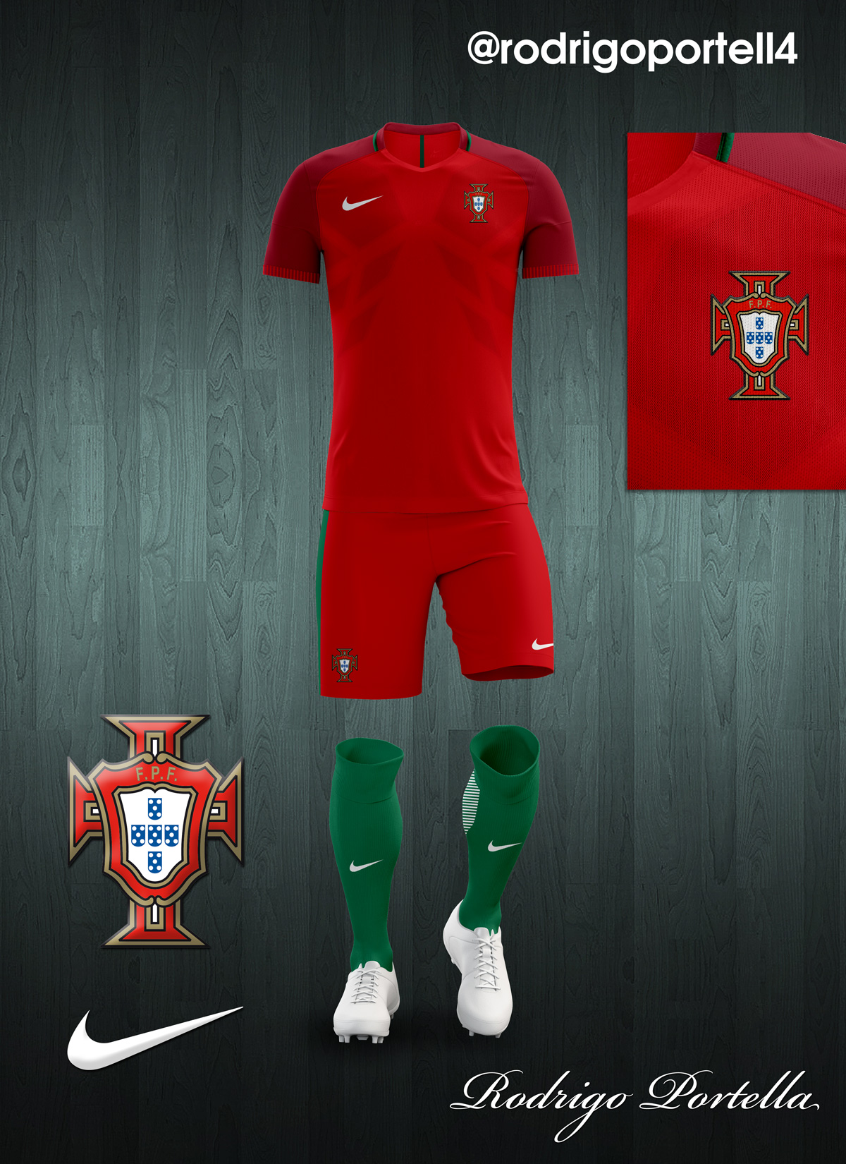 Portugal Uefa Euro 2016 Home Kit