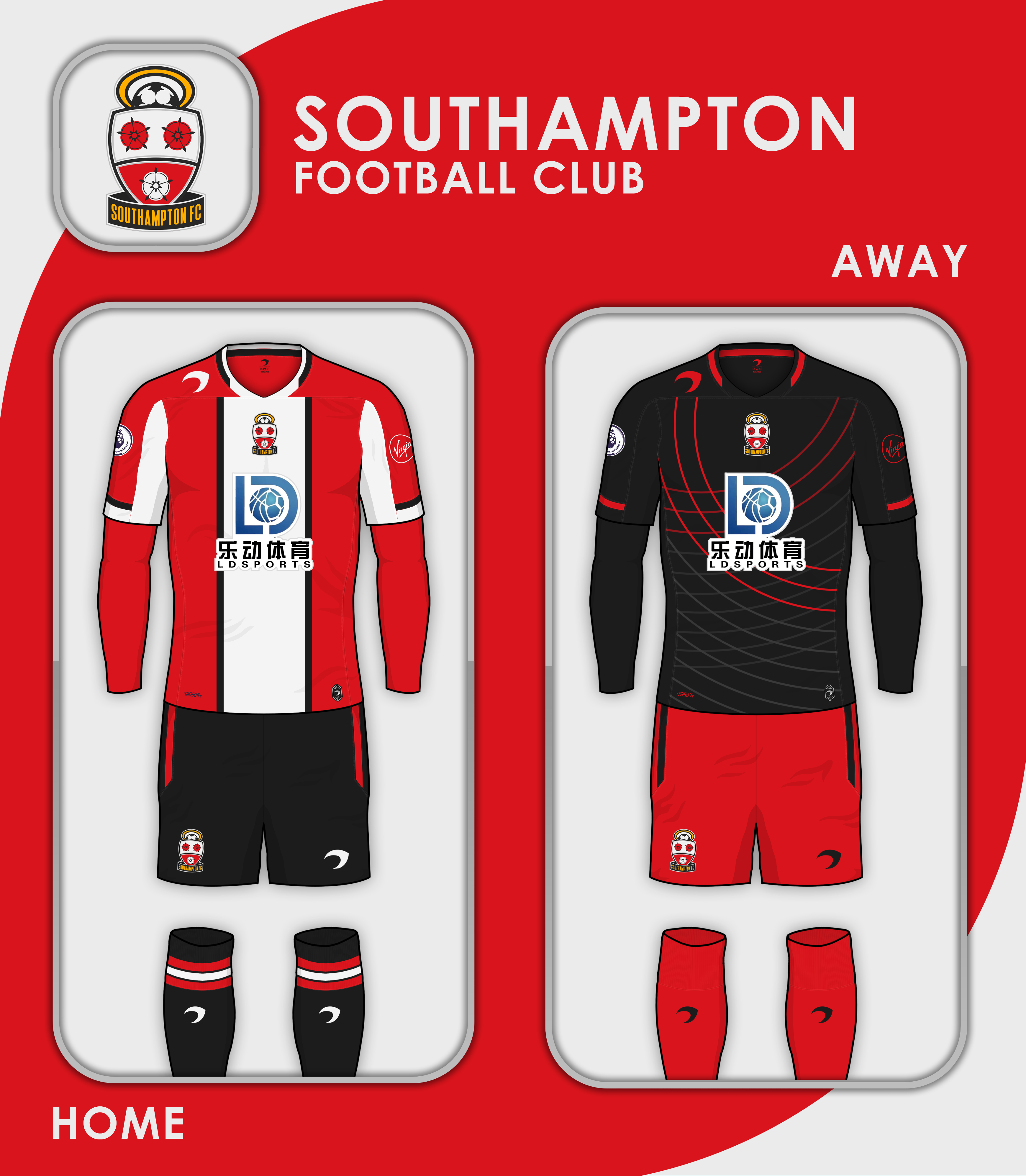 Southampton FC Home and Away kits