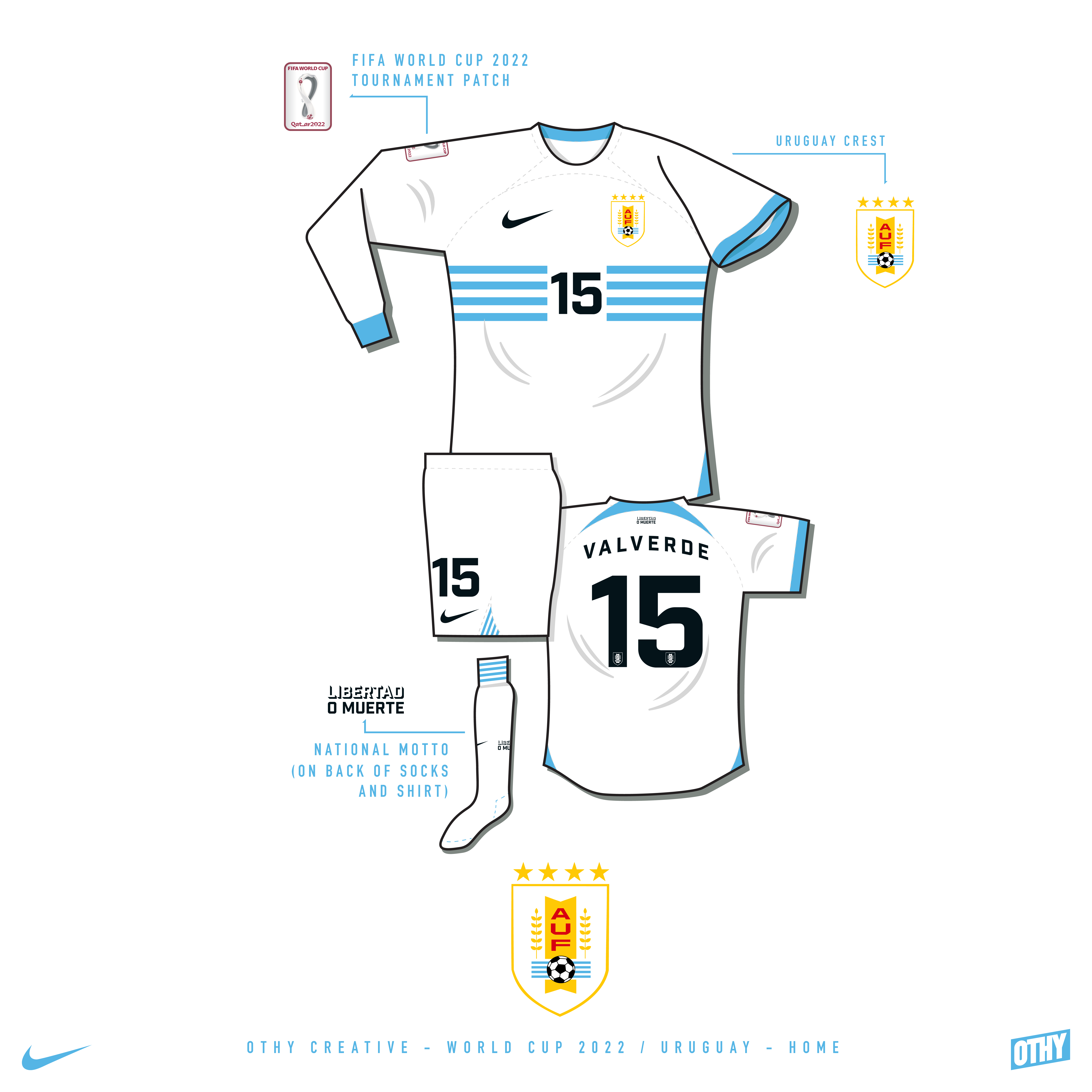 uruguay home kit world cup 2022