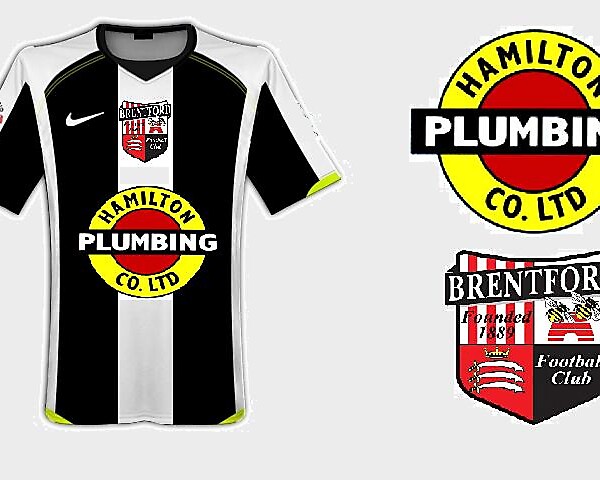 brentford f.c kit 2009/10
