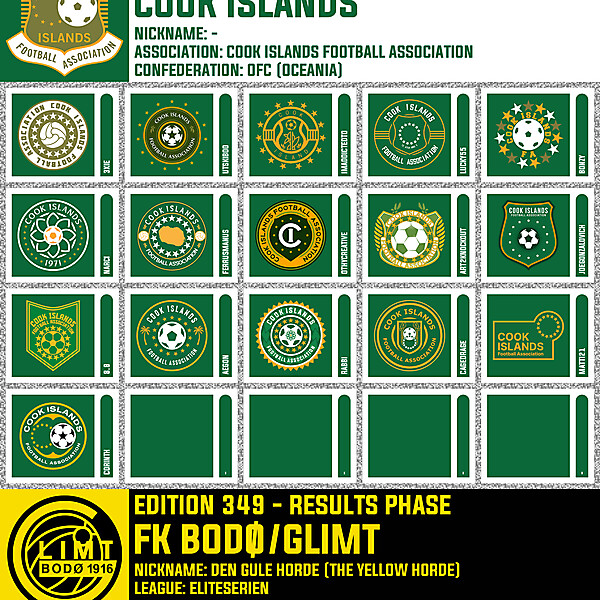 CRCW 351 - ENTRY PHASE -  UMEÅ IK  /  CRCW 350 - VOTING PHASE - COOK ISLANDS  /  CRCW 349 - RESULTS PHASE - FK BODO/GLIMT