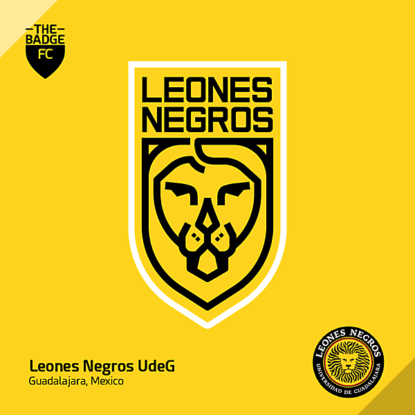 Leones Negros UdeG Badge Redesign Concept by @thebadgefc - CRDW