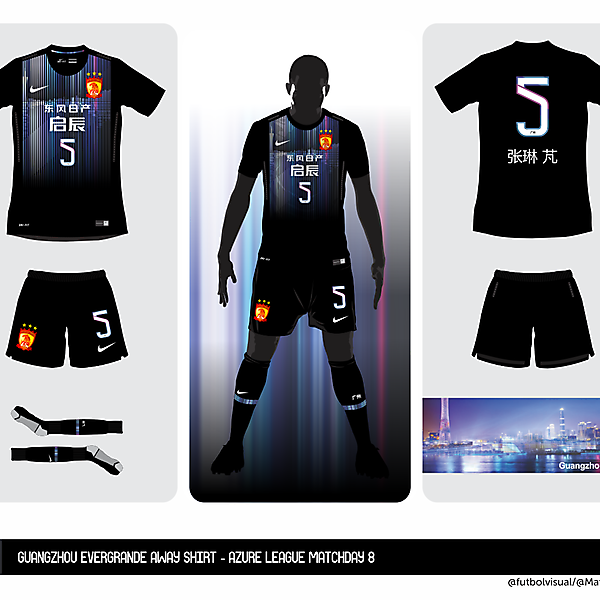 Guangzhou Evergrande away shirt - Azule League, Matchday 8