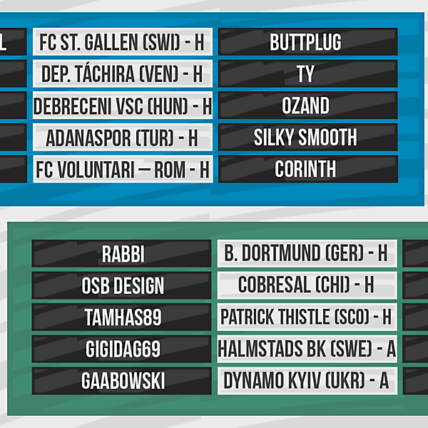 DFSL Round 1 Fixtures
