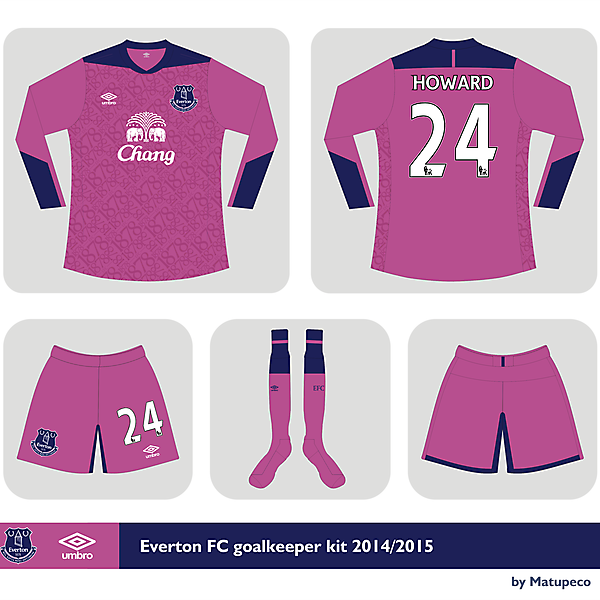 Everton FC Umbro goalkeeper kit 2014/2015