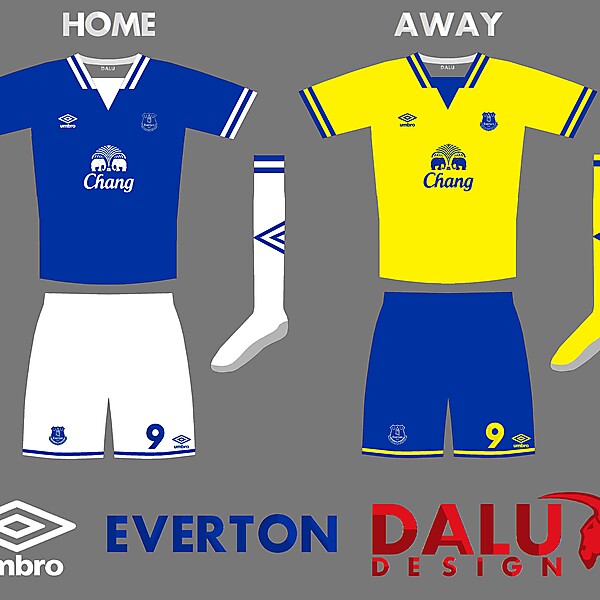 Everton Home and Away kits