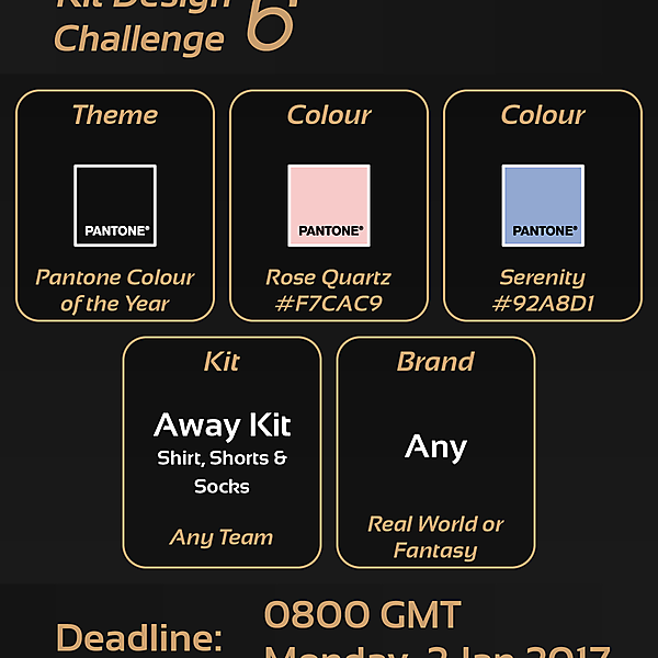 Kit Design Challenge: 6 - Pantone Colour of the Year 2016