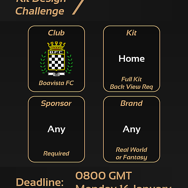 Kit Design Challenge: 7 - Boavista FC Home Kit