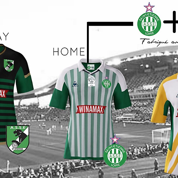 Saint Etienne (Home, Away, Third Kits)