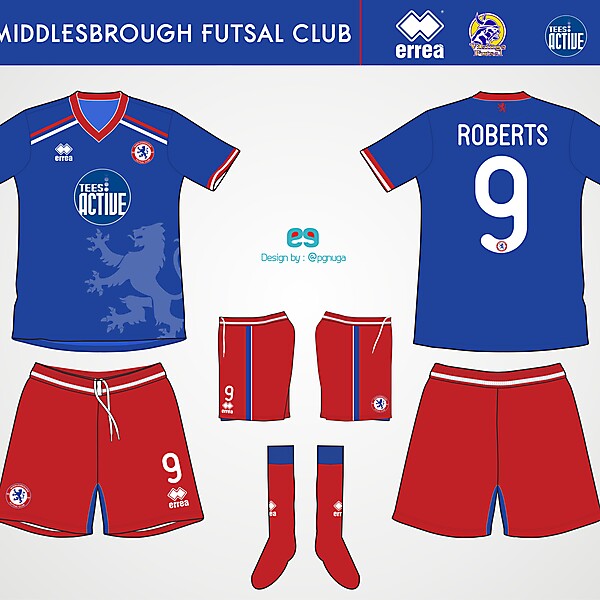 Errea Middlesbrough Futsal Club Home Kit 