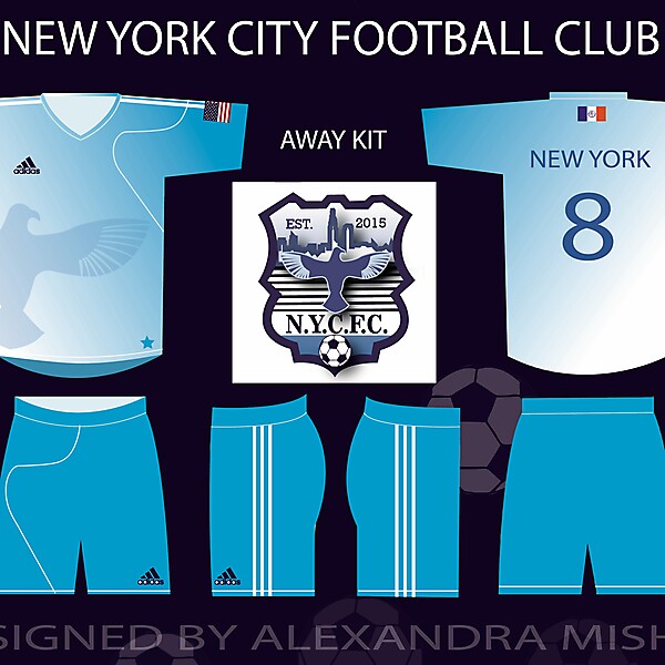Away kit and logo NYC FC