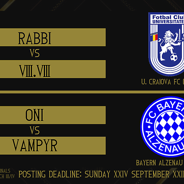 Quarter-Finals Part I - Matches 3 & 4	