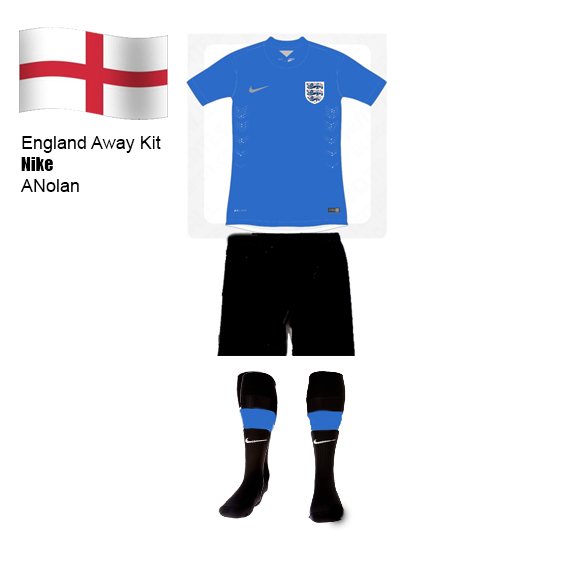 England Blue and Black Away/ Third Kit