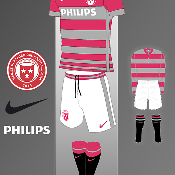 Hamilton Academical Nike kit Inspired by 1908-1913 Home Kit