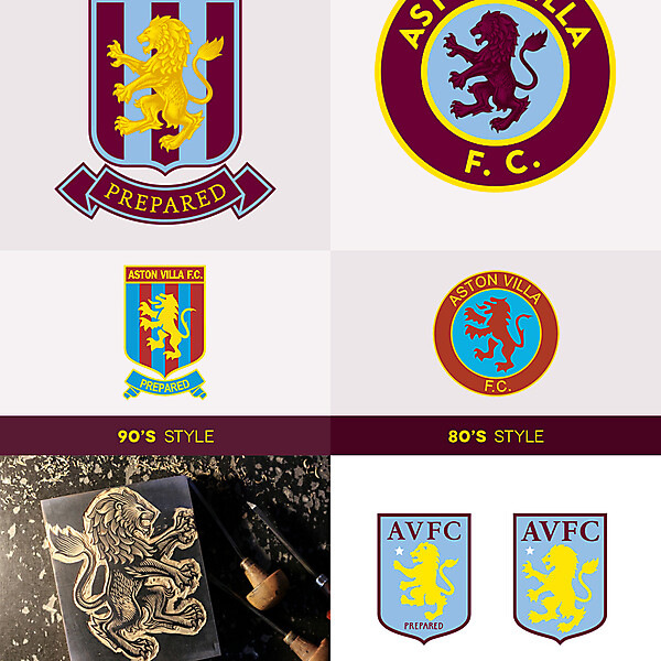 Aston Villa - mix between latest rebranding and past badges