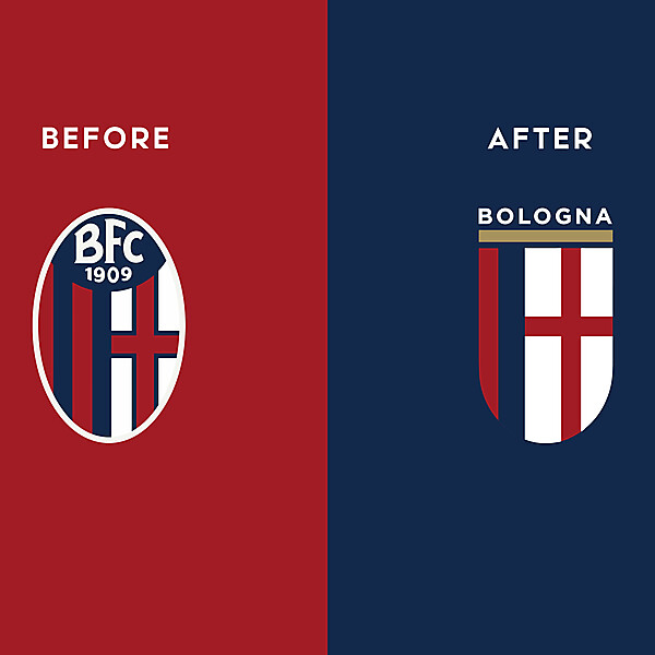 BOLOGNA REBRAND BEFORE AND AFTER
