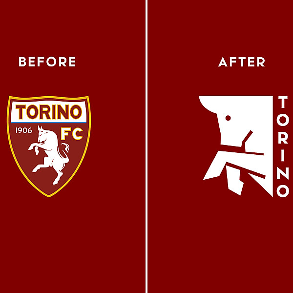 TORINO FC REBRAND BEFORE AND AFTER
