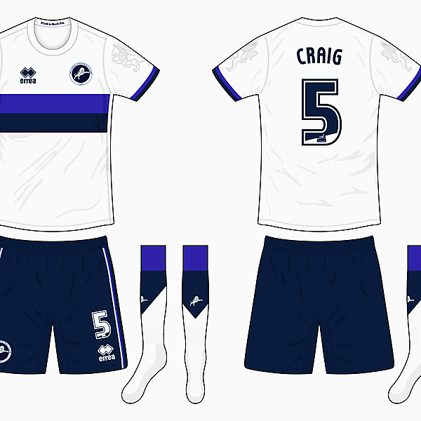 16/17 Millwall Away Kit - Errea