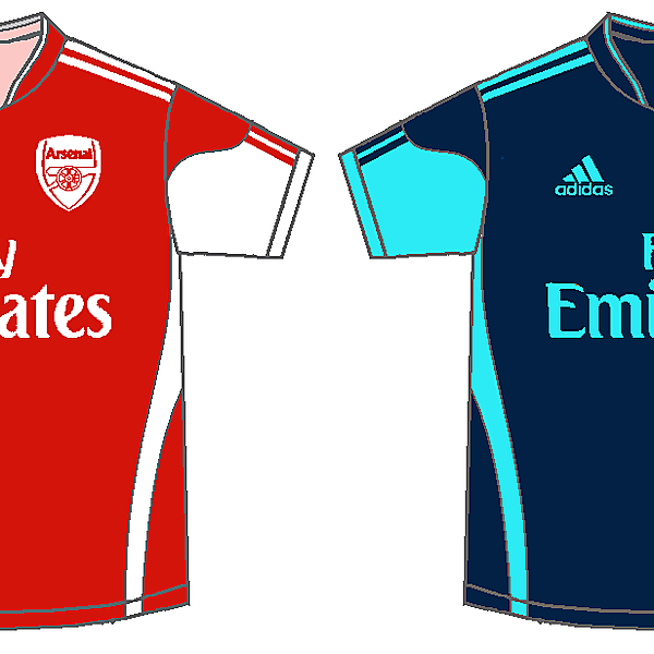 Arsenal - adidas home and away kits
