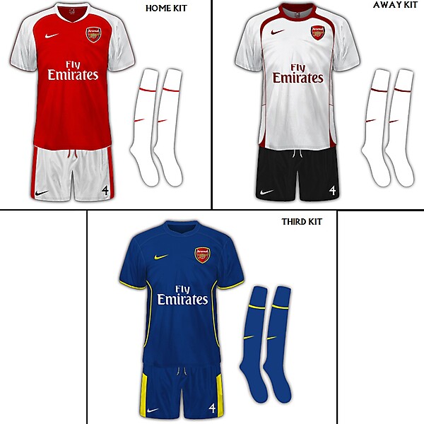 Arsenal FC Full Set Of Fantasy Kits 