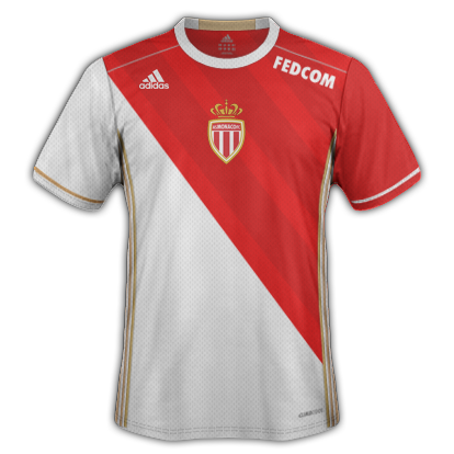 AS Monaco Home shirt with Adidas