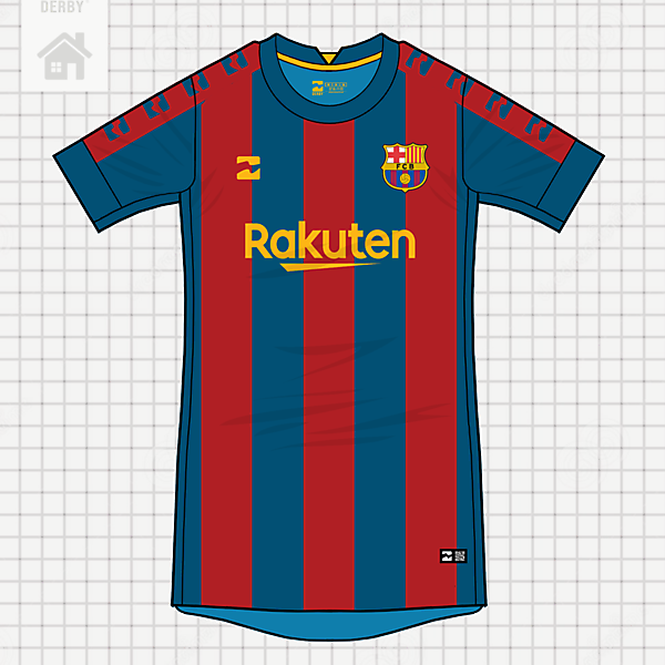 barcelona home retro derby style