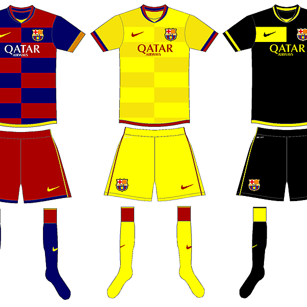 Barcelona Nike kits 2015