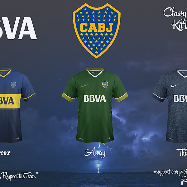 Boca Juniors Home, Away and Third Fantasy Kit 14/15