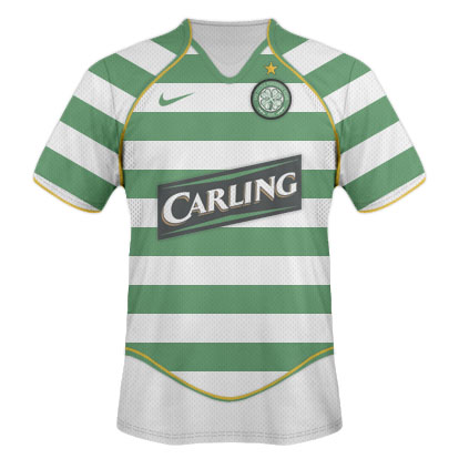 Arsenal (H,A,3) and Celtic (H,A) kits