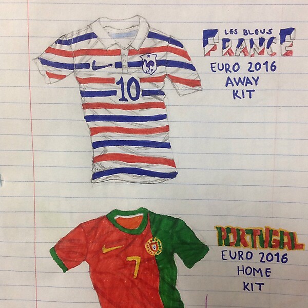 France Away and Portugal Home concept for Euro 2016 (Sketch)