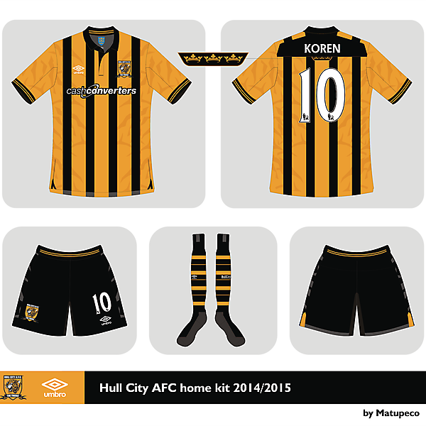 Hull City AFC Umbro home shirt 2014 2015