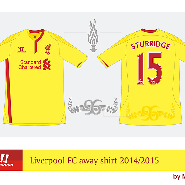 Liverpool Warrior away shirt 2014/2015