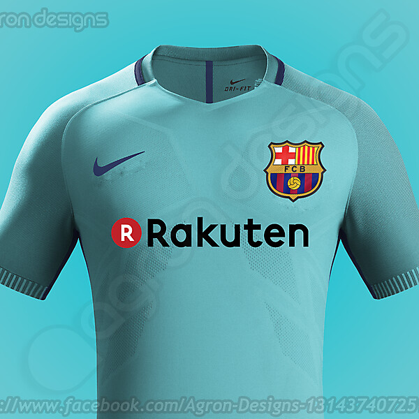 Nike Fc Barcelona 2017-18 Away Kit Based On Leaked Images
