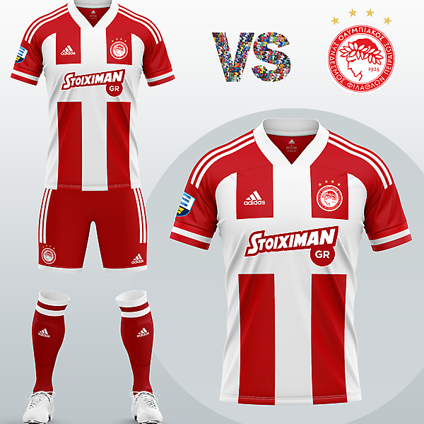 Olympiacos FC Home kit with Adidas (2020/21)