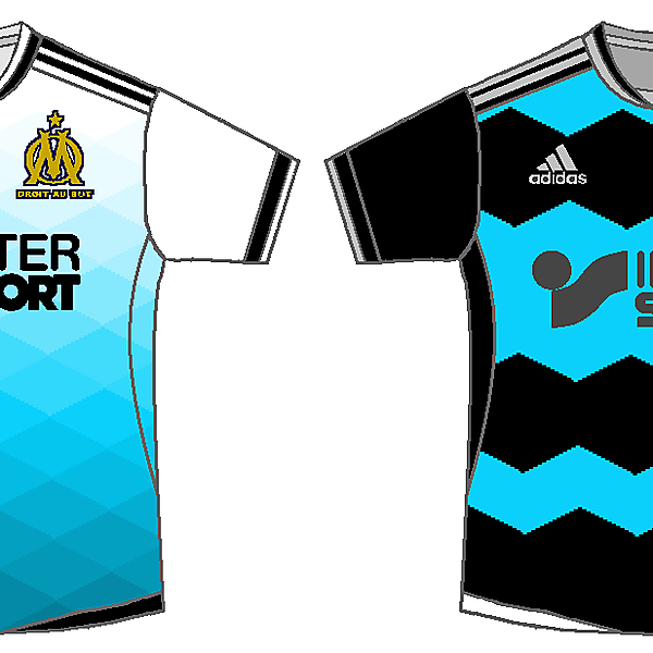 Olympique Marseille home and away kits